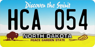 ND license plate HCA054