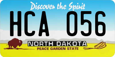 ND license plate HCA056