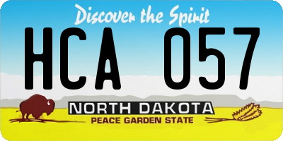 ND license plate HCA057