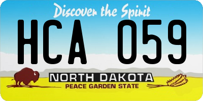 ND license plate HCA059