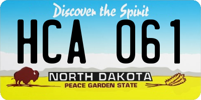 ND license plate HCA061