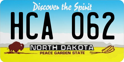 ND license plate HCA062