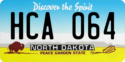 ND license plate HCA064