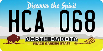 ND license plate HCA068