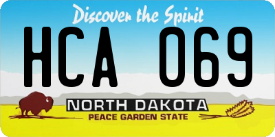 ND license plate HCA069