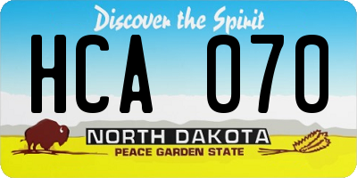 ND license plate HCA070