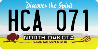 ND license plate HCA071