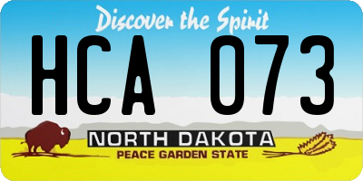 ND license plate HCA073