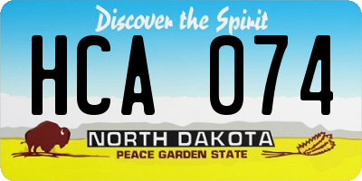 ND license plate HCA074