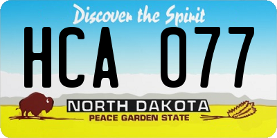 ND license plate HCA077