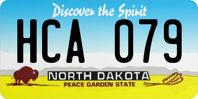 ND license plate HCA079