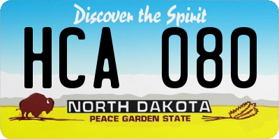 ND license plate HCA080