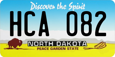 ND license plate HCA082