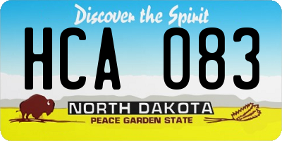 ND license plate HCA083