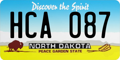 ND license plate HCA087