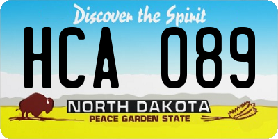 ND license plate HCA089