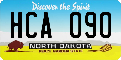 ND license plate HCA090