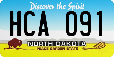 ND license plate HCA091