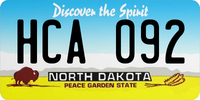 ND license plate HCA092