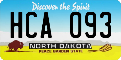 ND license plate HCA093