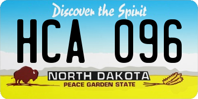 ND license plate HCA096