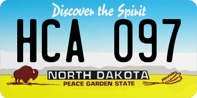 ND license plate HCA097