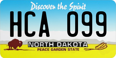 ND license plate HCA099