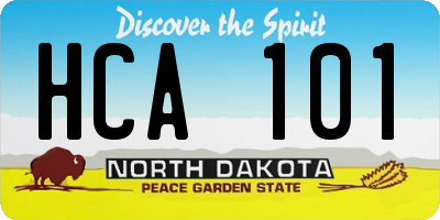 ND license plate HCA101