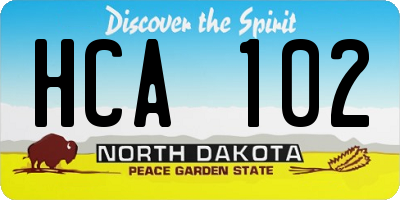ND license plate HCA102