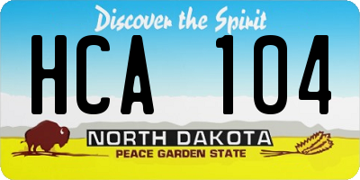 ND license plate HCA104