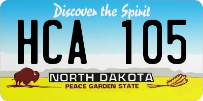 ND license plate HCA105