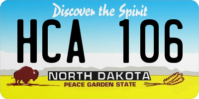 ND license plate HCA106