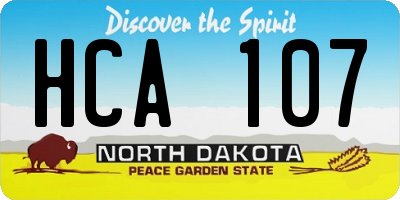 ND license plate HCA107