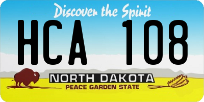 ND license plate HCA108