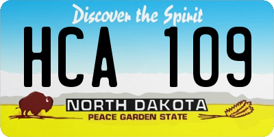 ND license plate HCA109