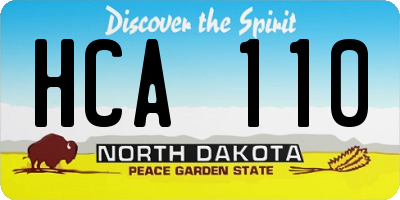 ND license plate HCA110