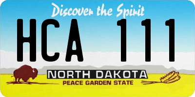 ND license plate HCA111