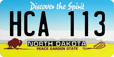 ND license plate HCA113