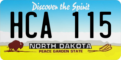 ND license plate HCA115