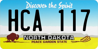 ND license plate HCA117