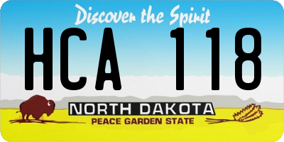 ND license plate HCA118