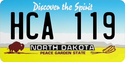 ND license plate HCA119