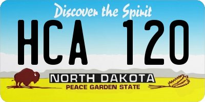 ND license plate HCA120