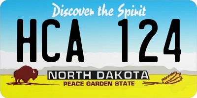 ND license plate HCA124