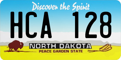 ND license plate HCA128