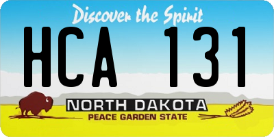 ND license plate HCA131