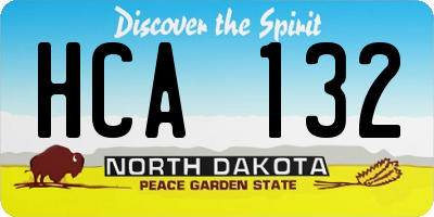 ND license plate HCA132