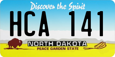ND license plate HCA141