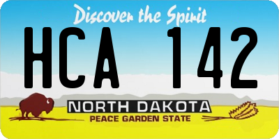 ND license plate HCA142