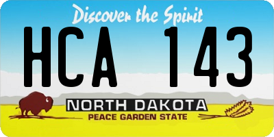 ND license plate HCA143